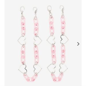 Pink Heart Chain Shoe Chain Set Hot Topic